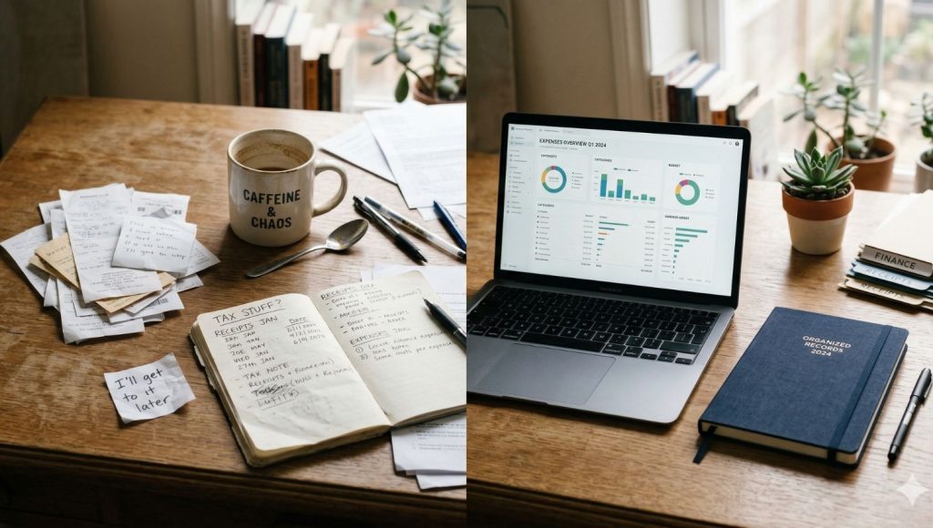 ai generated messy vs organized desk